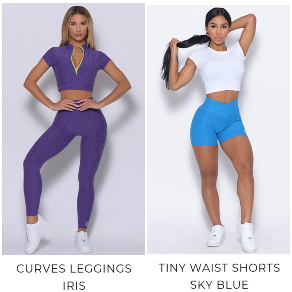 ISO*ISO Bombshell Sportswear Iris curve leggings & Sky Blue Tiny Waist shorts